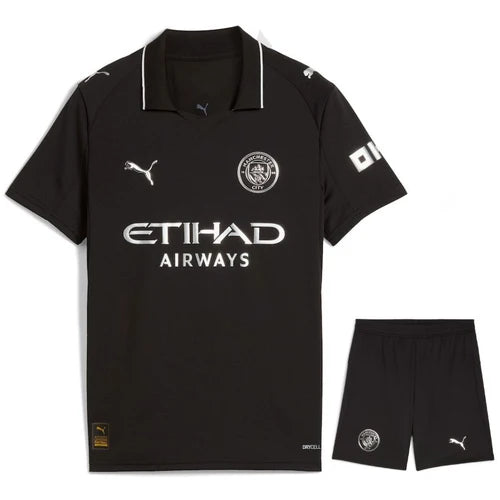 Conjunto Infantil Manchester City alternativo 2025/2026 preto