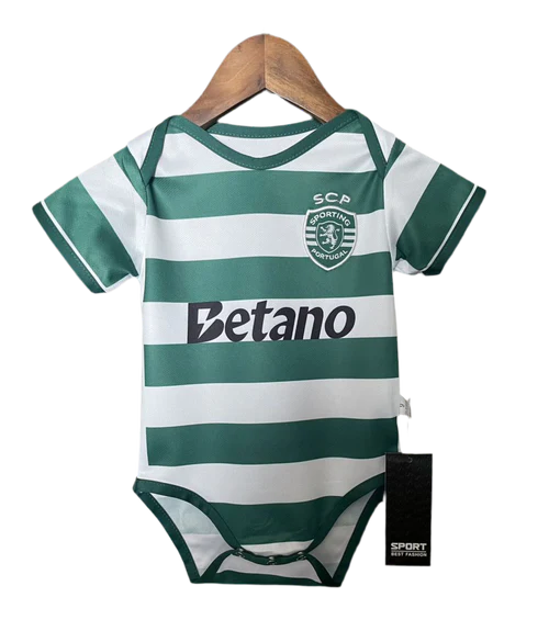 Body bebé S C P principal verde e branco - 2025/2026 LANÇAMENTO
