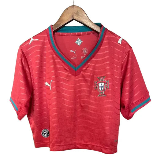 CROPPED FEMININO Portugal principal vermelho 2025/2026 - LANÇAMENTO