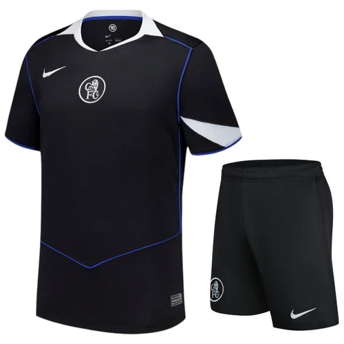 Conjunto Infantil Chelsea terceiro TOTAL 90 2025/2026 preto
