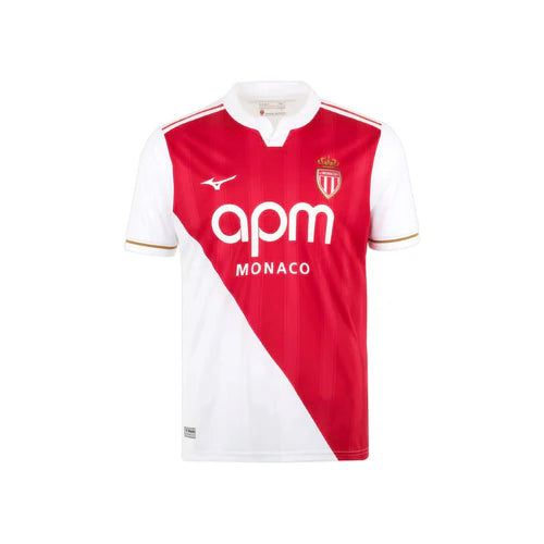 Camisola AS Mônaco principal vermelha e branca 2025/2026