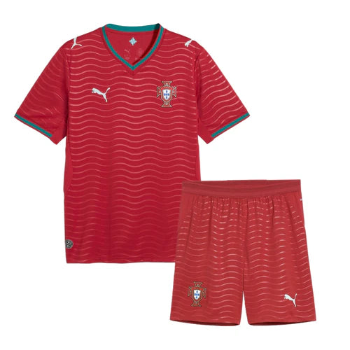 Conjunto infantil Seleção de Portugal principal COPA DO MUNDO 2026 - vermelha