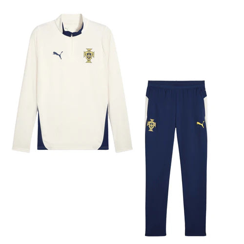 Fato de Treino portugal 202526 Meio fecho branco e azul