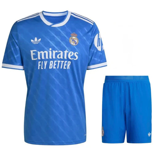 Conjunto Infantil Real Madrid alternativo azul 2025/2026