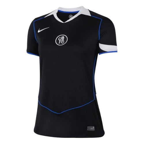 Camisola Chelsea FEMININA terceira TOTAL 90 2025/2026 preta
