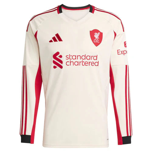 Camisola Liverpool alternativa branca 2025/2026 - MANGA LONGA