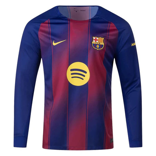 Camisola Barcelona home azul e vermelho 2025/2026 - MANGA LONGA