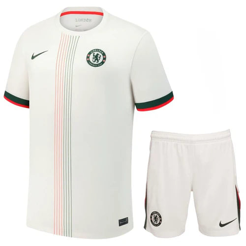 Conjunto Infantil Chelsea away branco 2025/2026