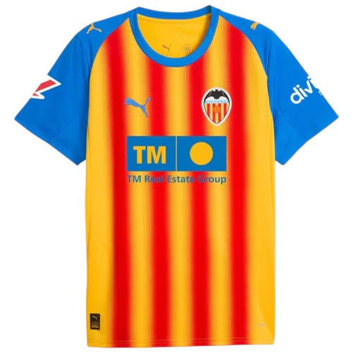 Camisola Valencia terceira amarelo e vermelha 2025/2026