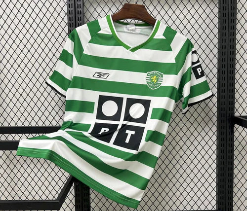 Camisola retrô principal 2003/2004 verde e branca