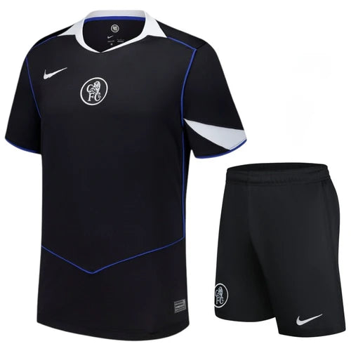Conjunto Infantil Chelsea terceiro TOTAL 90 2025/2026 preto