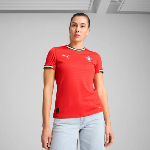Camisola Feminina Seleção Portugal vermelha principal 2025