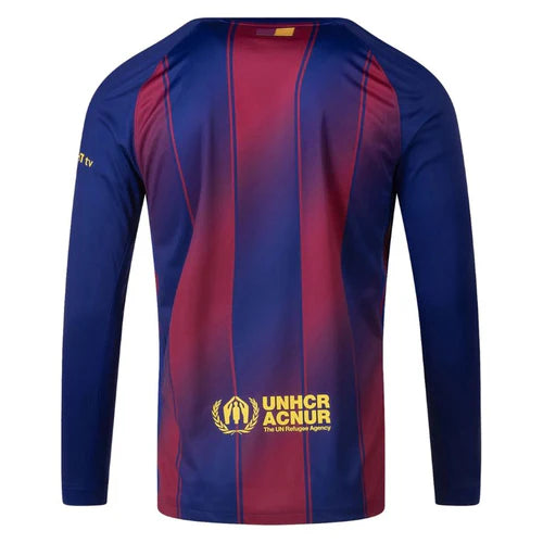 Camisola Barcelona home azul e vermelho 2025/2026 - MANGA LONGA