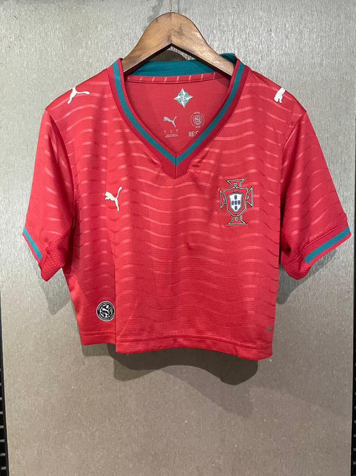 CROPPED FEMININO Portugal principal vermelho 2025/2026 - LANÇAMENTO