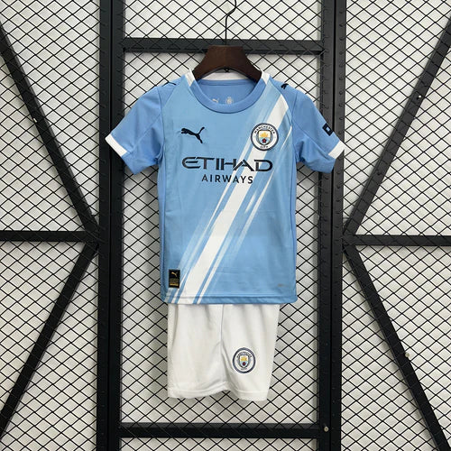 Conjunto Infantil Manchester City home 2025/2026 azul