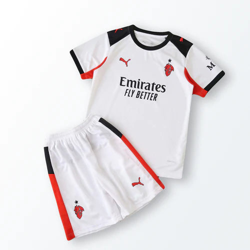 Conjunto Infantil Milan alternativo branco 2025/2026