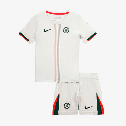 Conjunto Infantil Chelsea away branco 2025/2026