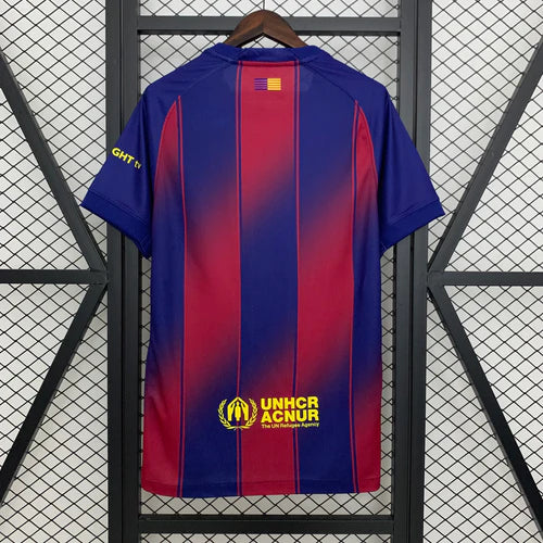Camisola Barcelona home azul e vermelho 2025/2026