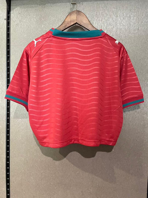 CROPPED FEMININO Portugal principal vermelho 2025/2026 - LANÇAMENTO