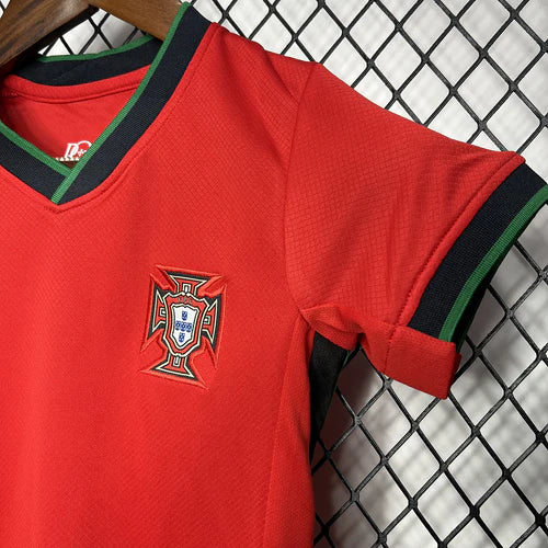 Conjunto infantil Portugal vermelho Home Euro 2024