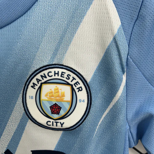 Conjunto Infantil Manchester City home 2025/2026 azul