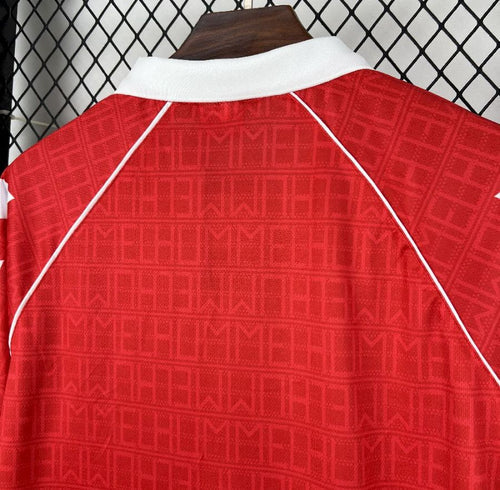 Camisola retrô vermelho principal 1990/1991