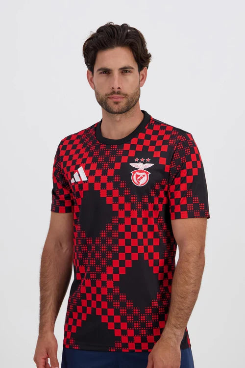 Camisola pré jogo vermelhopreto 2025/2026 - LANÇAMENTO