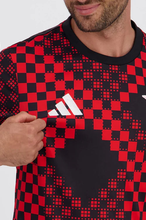Camisola pré jogo vermelhopreto 2025/2026 - LANÇAMENTO