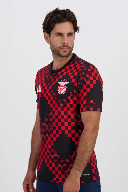 Camisola pré jogo vermelhopreto 2025/2026 - LANÇAMENTO